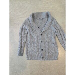Paul Jones Cardigan Sweater Mens Small Cable Knit Gray